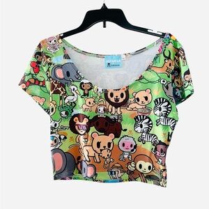 Japan LA x Tokidoki Multicolor Safari Print Top Crop Top